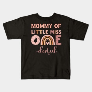 Boho Mommy of Miss Onederful 1st Birthday Girl Cute Kids T-Shirt